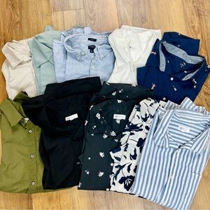 Huge Bundle of 10 mens collared button down shirts XXL J.crew Gap Express ON lot